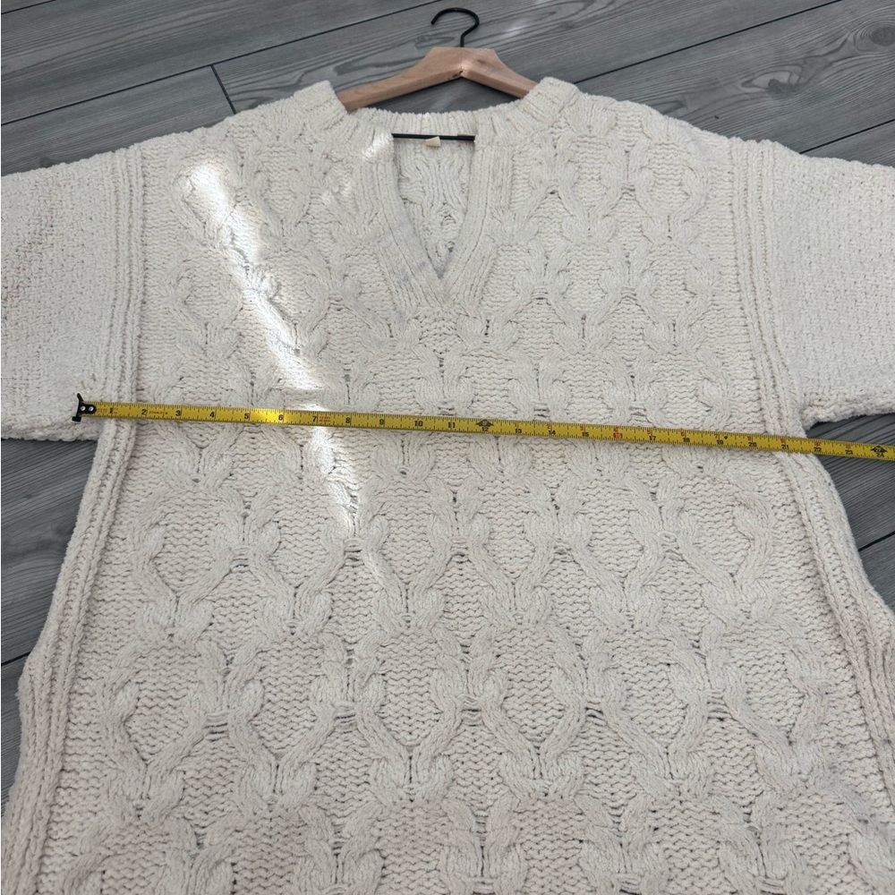 ANTHROPOLOGIE MOTH Oversized Chunky Knit V-Neck Sweater/Tunic/Top Size XS/S - Picture 7 of 8
